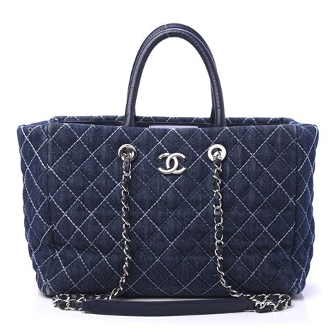 shopper chanel tela|Chanel denim shopping bags.